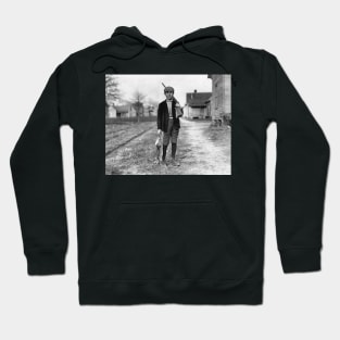 Rabbit Hunting, 1908. Vintage Photo Hoodie